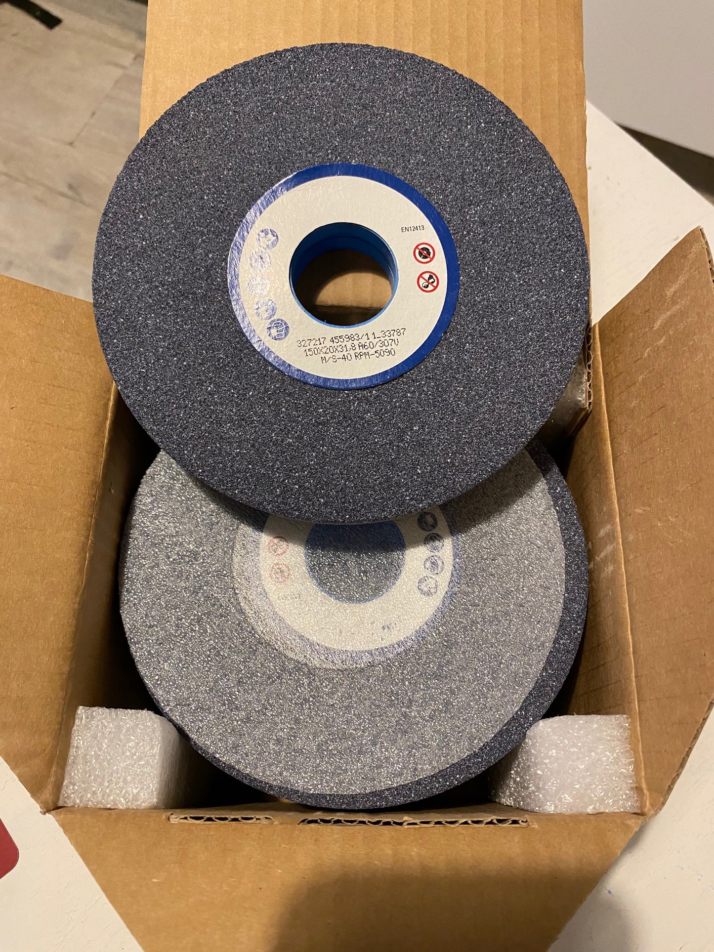 150mm x 20mm x 31.8mm Blue A60 Grinding Wheel 40m/s