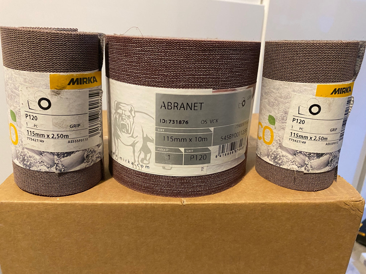Mirka Abranet Rolls P120 x 3 - 115mm x 2.5m + 10m - Stock Clearance