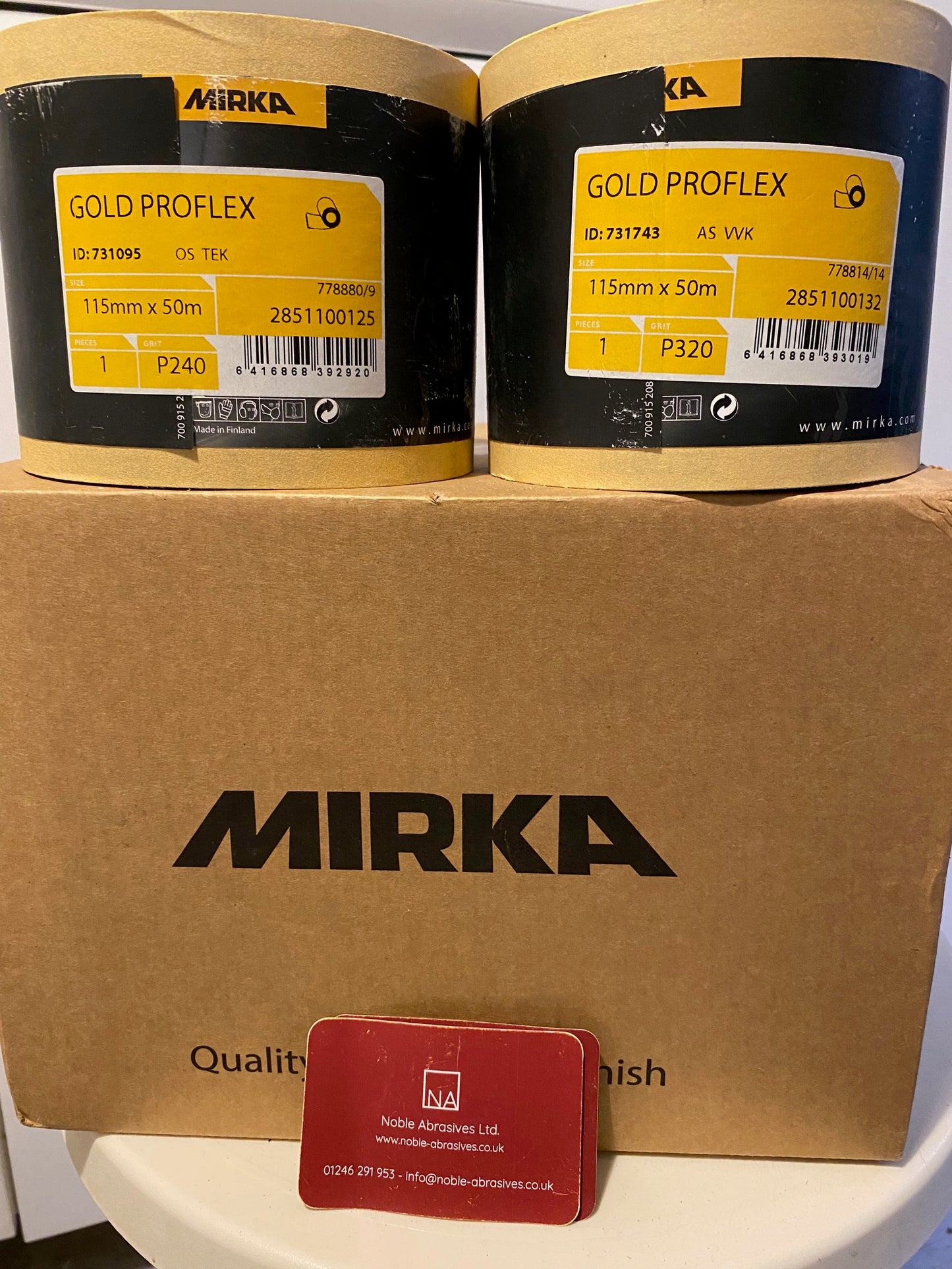 Mirka Gold Proflex Rolls 115mm x 50m P240 + P320 - Stock Clearance