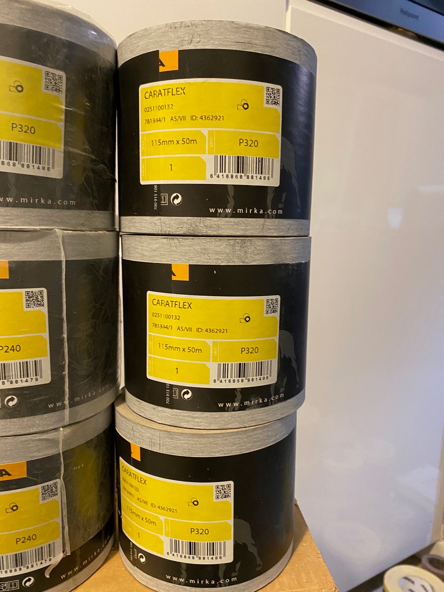 Mirka Caratflex Rolls 115mm x 50m x 6 P240 + P320 - Stock Clearance