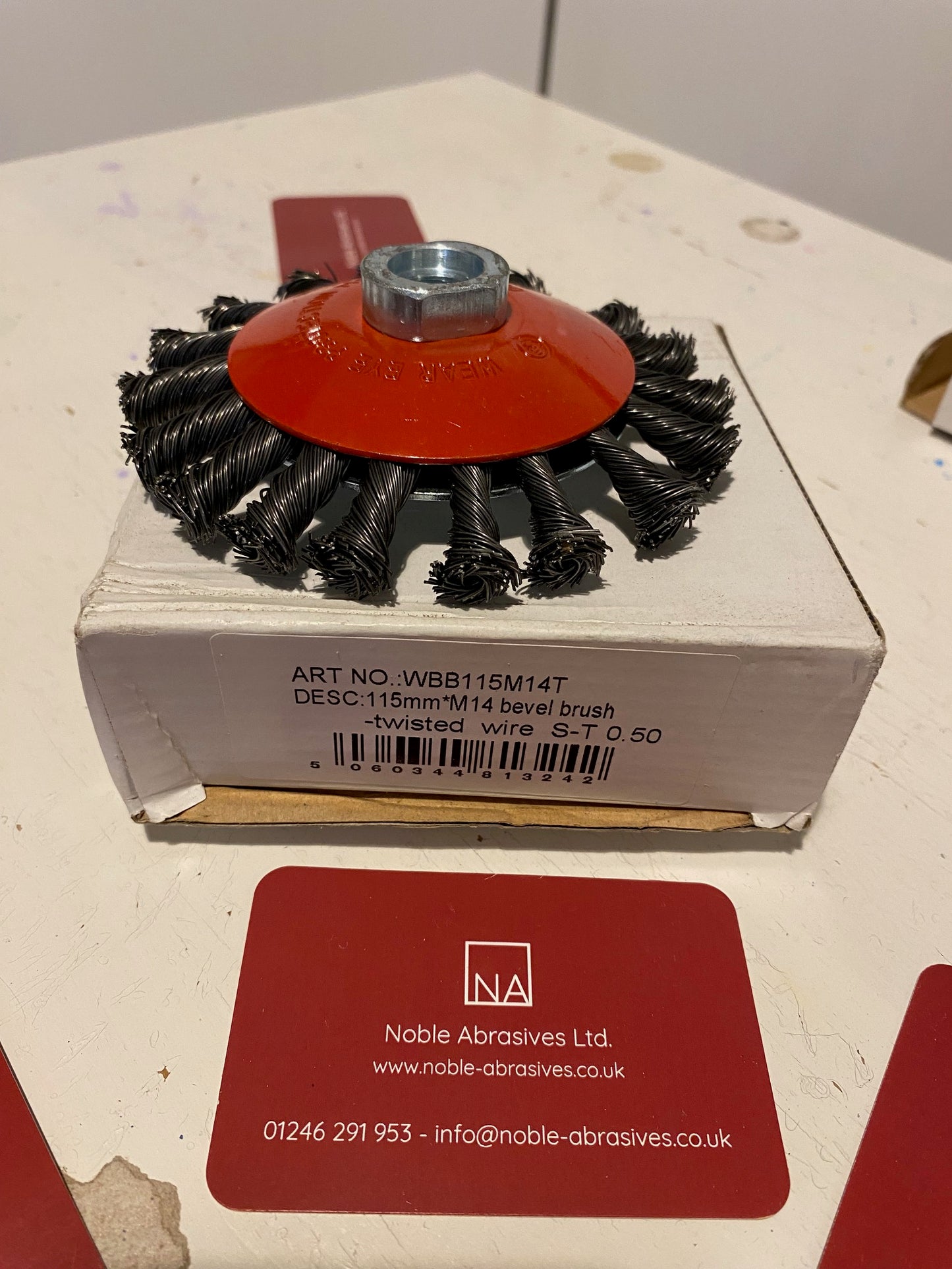 Wire Brush Bevelled 115xM14 T/Knot 0.5 Gauge