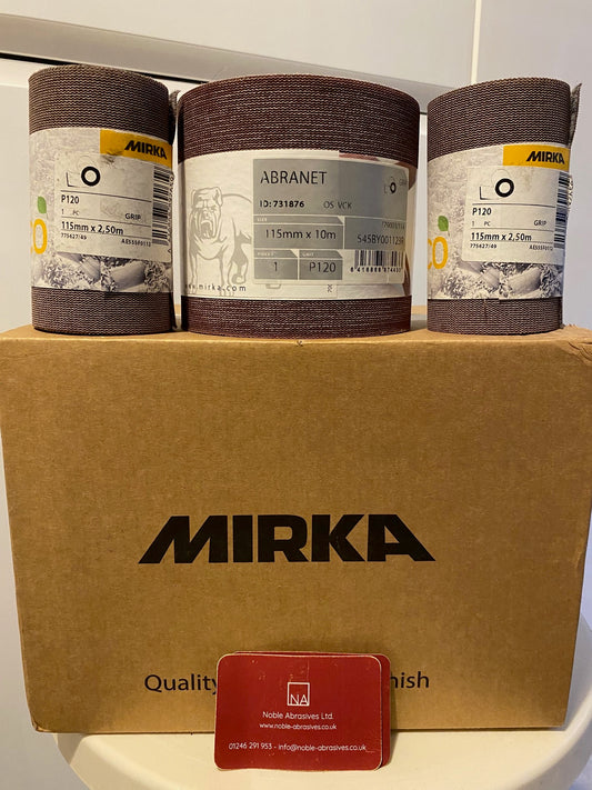 Mirka Abranet Rolls P120 x 3 - 115mm x 2.5m + 10m - Stock Clearance