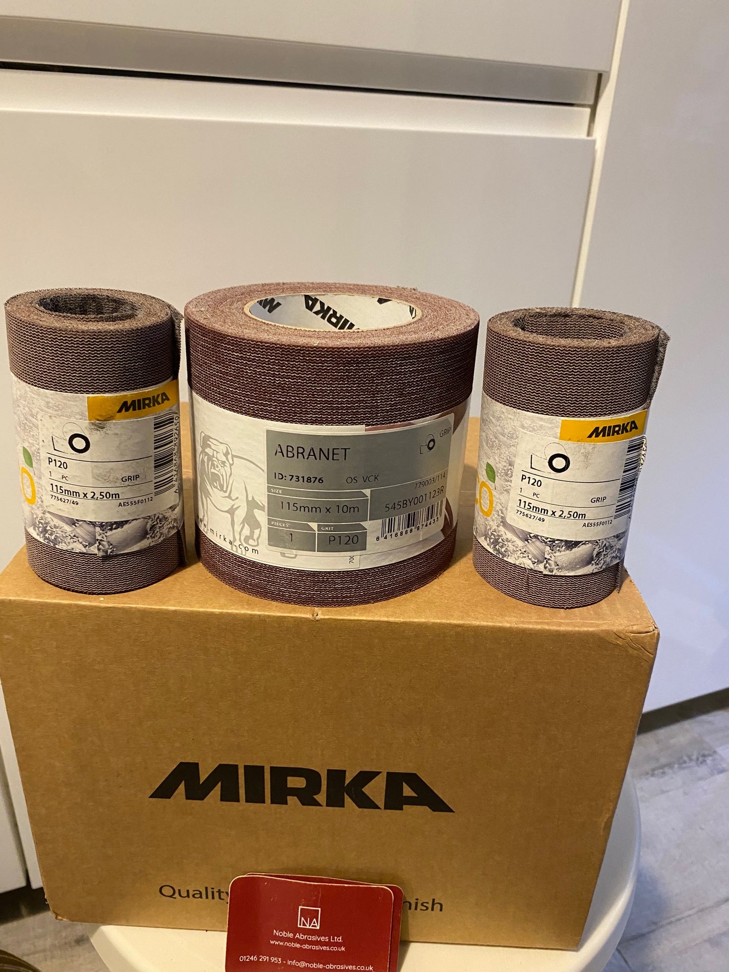 Mirka Abranet Rolls P120 x 3 - 115mm x 2.5m + 10m - Stock Clearance
