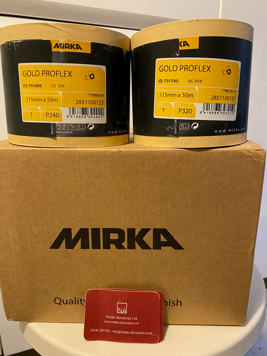 Mirka Gold Proflex Rolls 115mm x 50m P240 + P320 - Stock Clearance