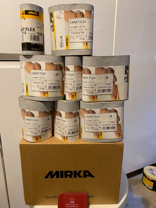 Mirka Caratflex Rolls 115mm x 10m x8 - Stock Clearance