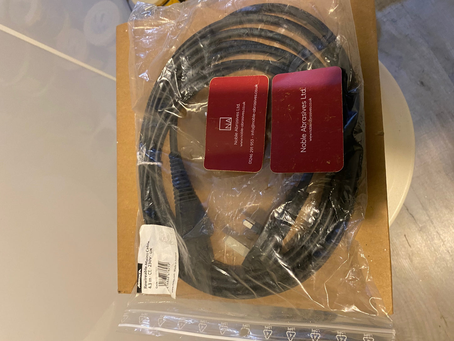 Mirka DEROS Re-wireable Mains Cable - UK Plug - 4.3m 230v - Stock Clearance