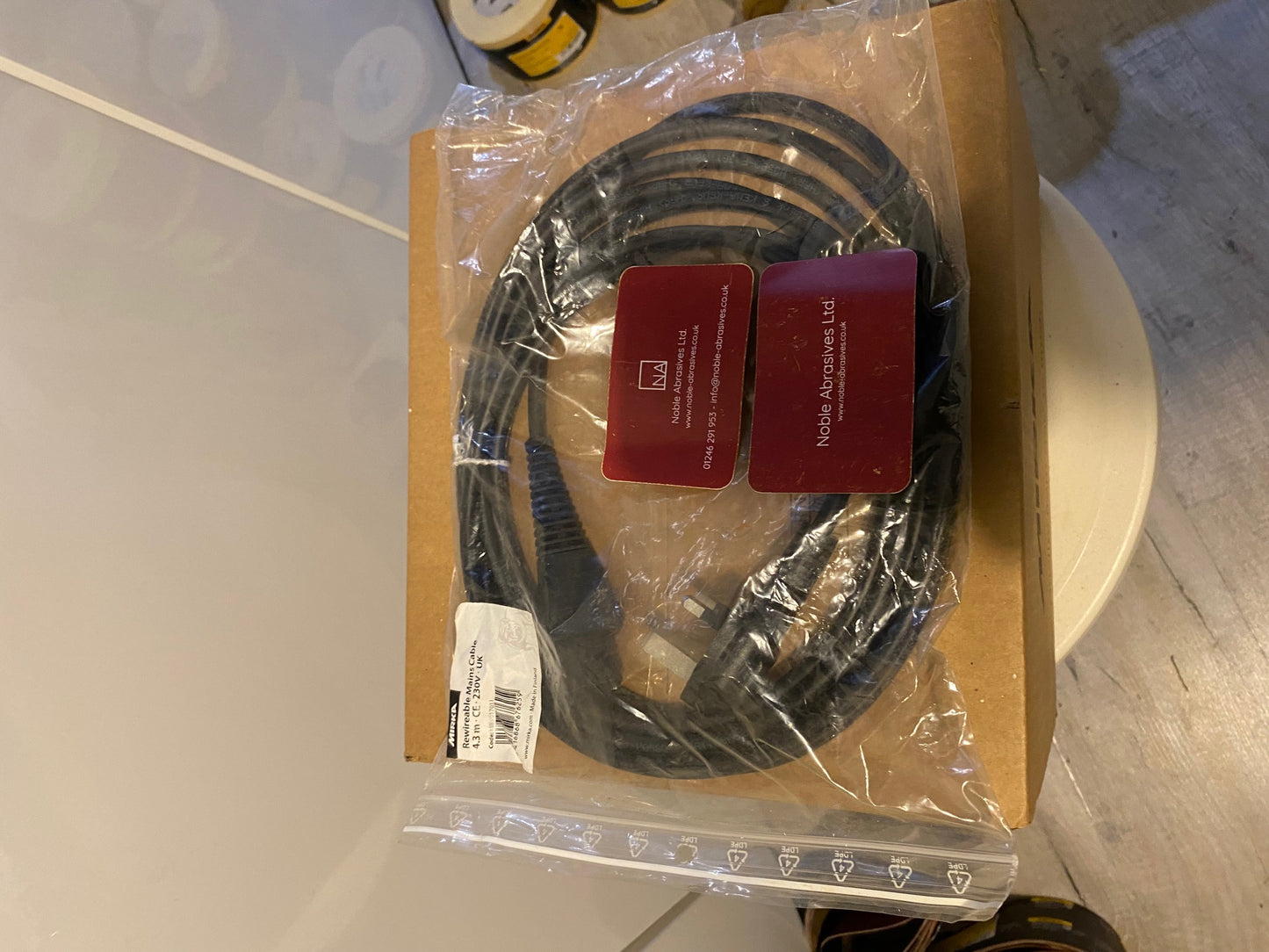 Mirka DEROS Re-wireable Mains Cable - UK Plug - 4.3m 230v - Stock Clearance