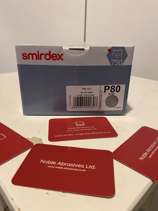 Smirdex 150mm P80 Ceramic Net Velcro Discs (50 pcs)