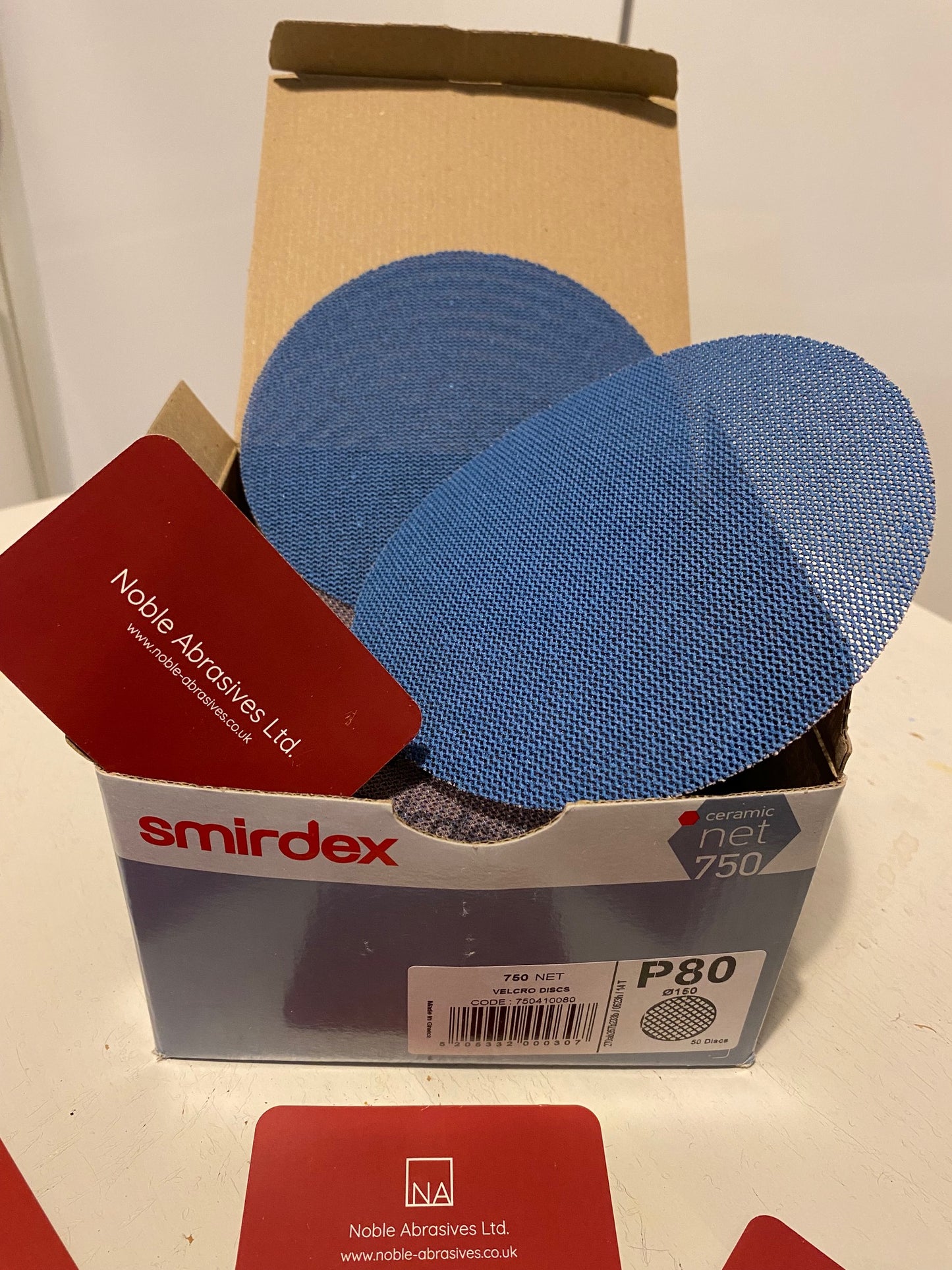 Smirdex 150mm P80 Ceramic Net Velcro Discs (50 pcs)